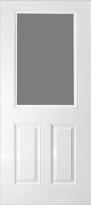 White Fiberglass Entry Door with Window