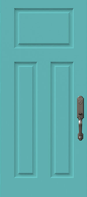 Teal Steel Entry Door