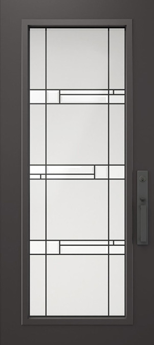 Black Steel Entry Doors with large Window